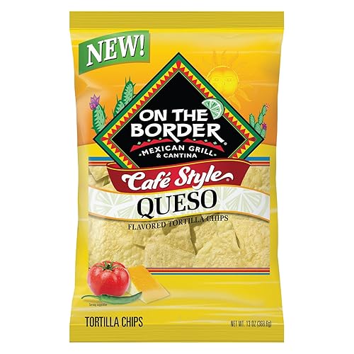 On The Border Cafe Style Tortilla Chips Queso 13 oz