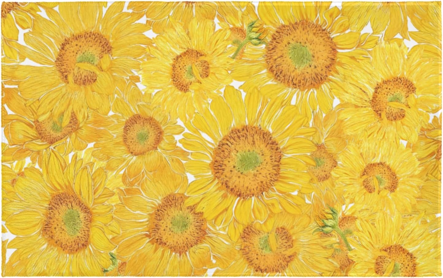 Sunflower Bath Rug Spring Summer Sunflower Bath Mat Yellow Flowers Doormat Non Slip Absorbent Bathroom Rug 20x32 Inch for Bathroom Home Entryway Living Room Porch