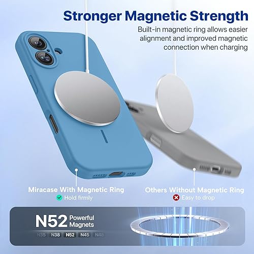 Miniatura 480 de Miracase - Funda diseñada para iPhone 11 con protector de pantalla, funda de goma de silicona líquida, protección total contra caídas y a prueba