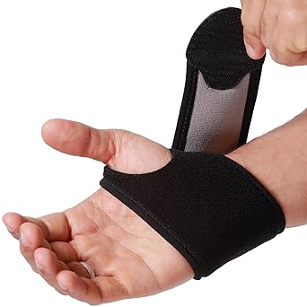 Neotech Care Wrist Band - Elastic & Breathable Fabric - Adjustable Compression Strap - Men, Women, Right or Left - Support Wrap for Protection or Sports Black Colour, Size M, 1 Unit
