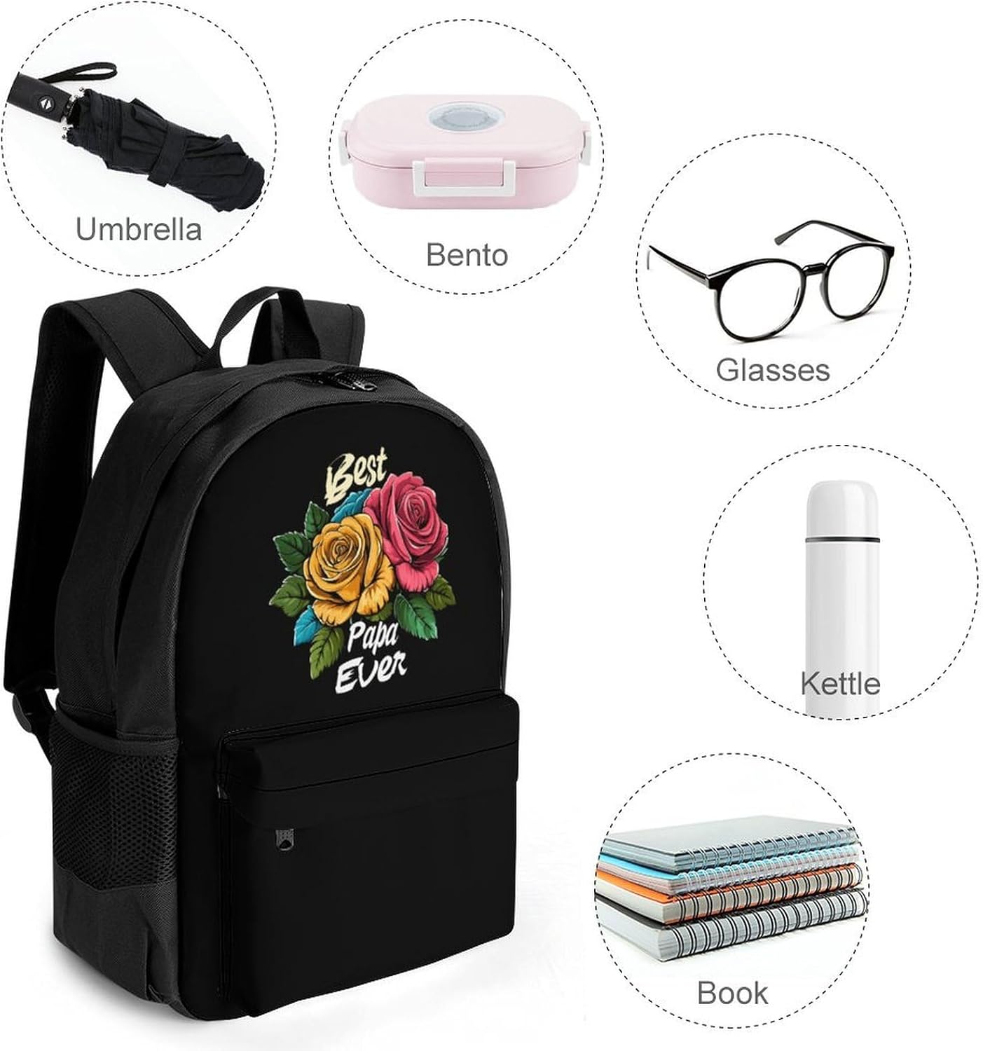 Best Papa Ever Laptop Backpack for Men Women Fashion Computer Bag Business Travel Daypack