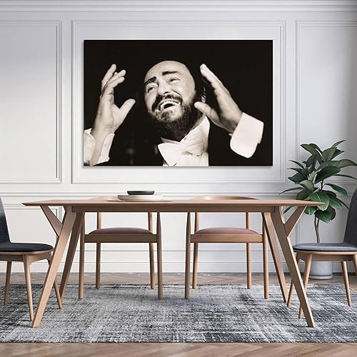 Miniatura 5 de MAXIAN Luciano Pavarotti - Póster de arte tenor del mundo, 4 pinturas sobre lienzo, póster de arte de pared, impresión de desplazamiento, impresión
