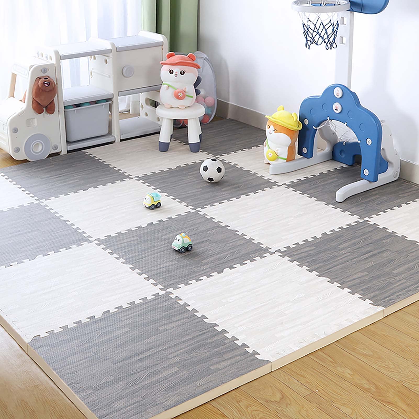 Tappeto da Fitness A Puzzle Extra Spesso 2Cm, Tappetini di Schiuma PE Ad Incastro con Bordo,Tappeto Palestra Puzzle,Tappeto Gioco Bambini Puzzle Tappetino per Gattonare,C,4Pcs