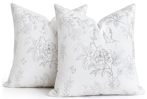 White Throw Pillow Covers 20x20 Inches Silver Decorative Pillows Modern