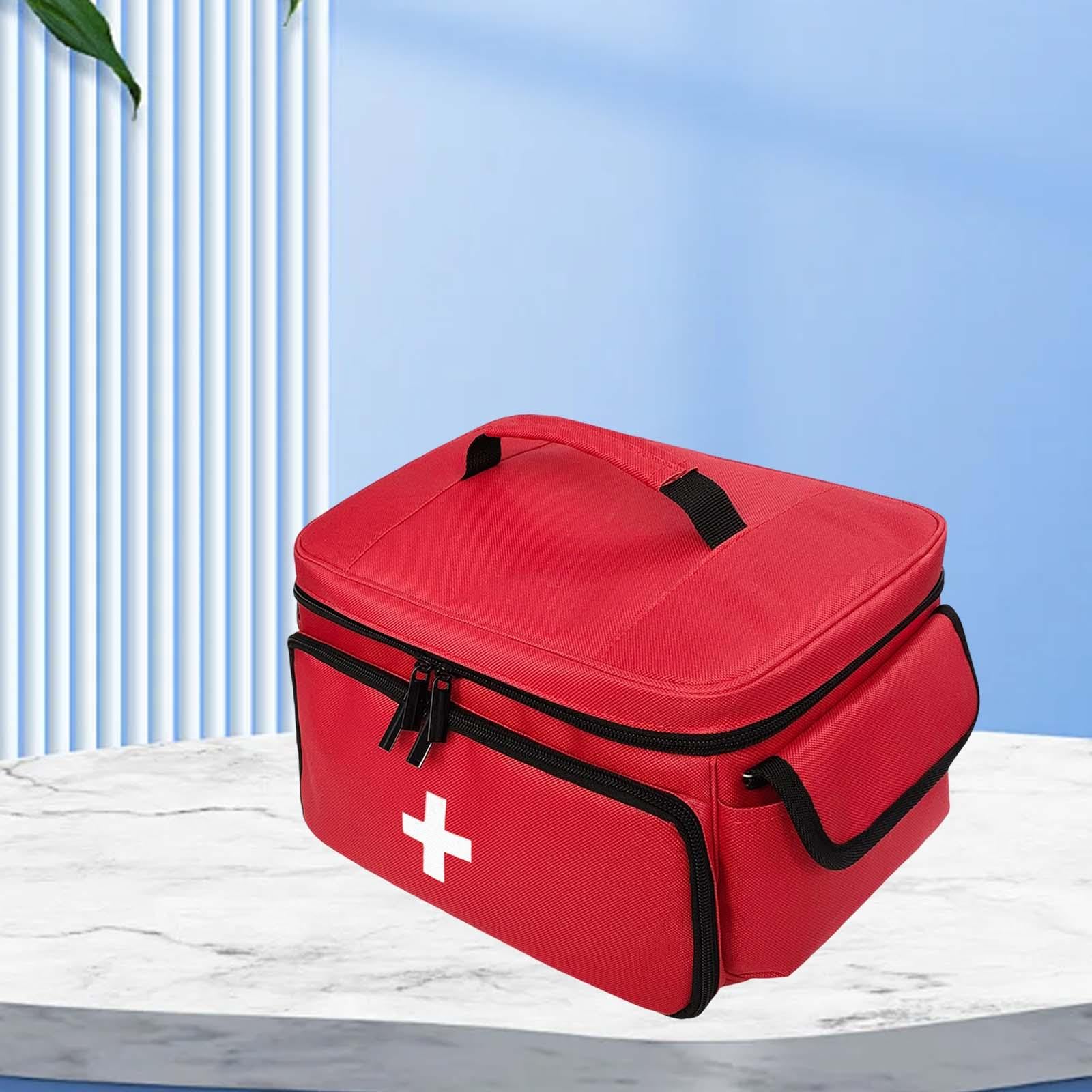F Fityle Botiquín Bolso Pastillero para Emergencias Estuche Organización Médica con Asa y Diseño Compacto Adecuada para Hogar Trabajo Coche y Camping, Rojo