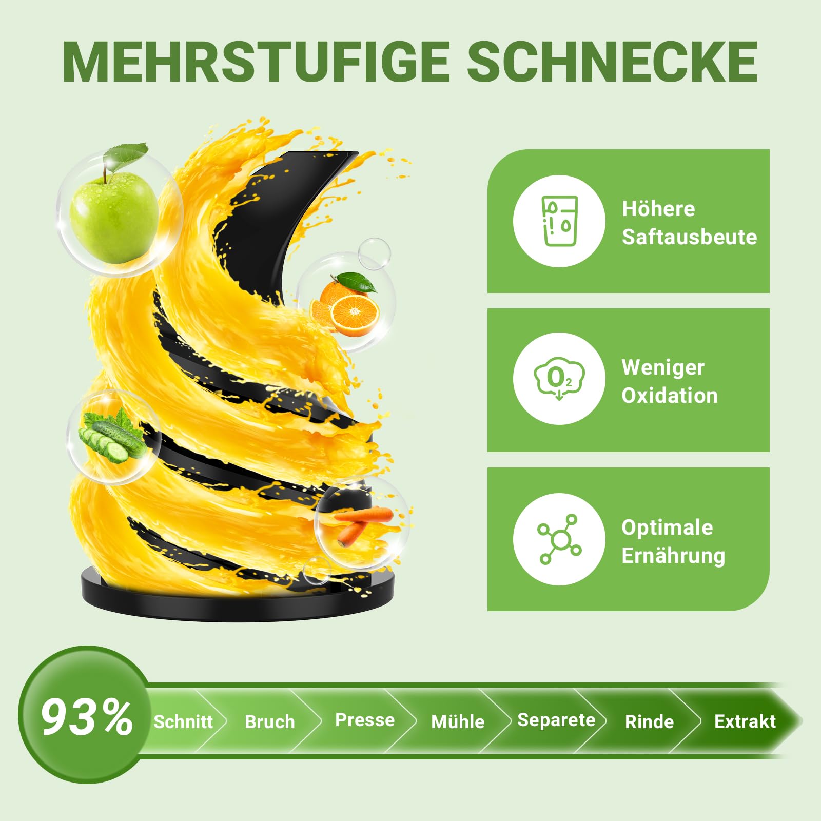 AMZCHEF Ganzfrucht Entsafter - 80MM große Öffnung Slow Juicer - Entsafter Gemüse und Obst Testsieger mit Verbesserter Schnecke, Doppelschicht Filter, Retro Kippschalter, Leiser Motor - Schwarz