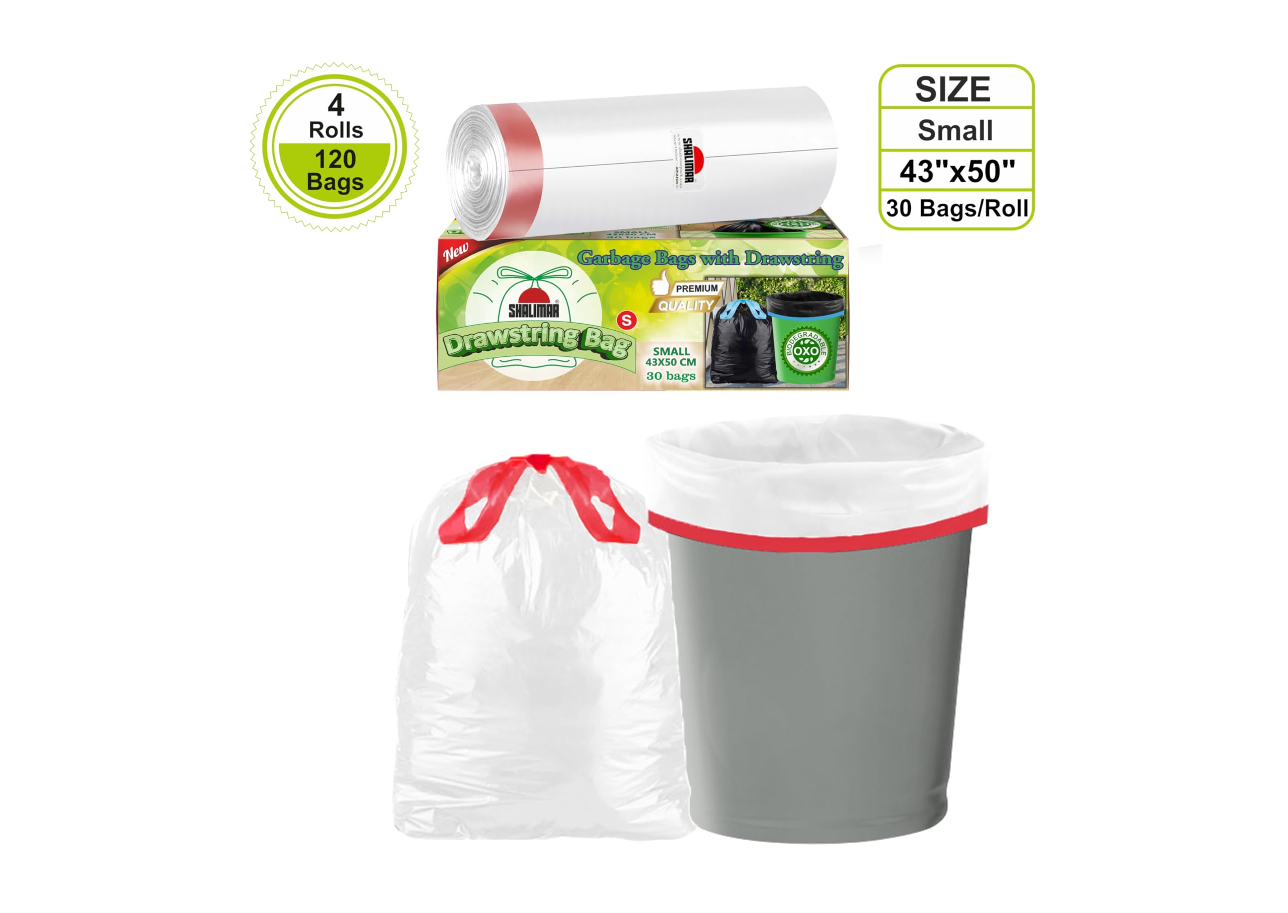 Shalimar Tall 13 Gallon Kitchen Trash Bags (24