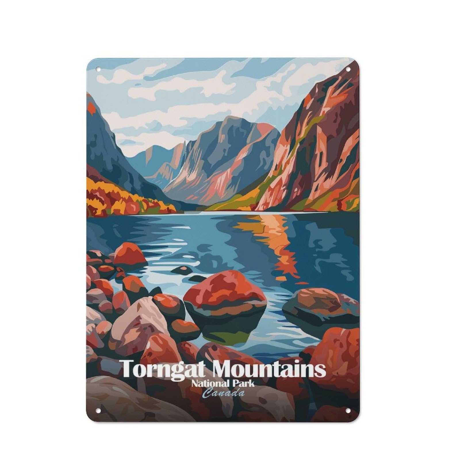 Junmoney Torngat Mountains National Park Canada Garden Room Metal Sign With Design 40X30cm, Rustic Porch Wall Decor For Patio Bar, Workshop, Shed Or Kitchen