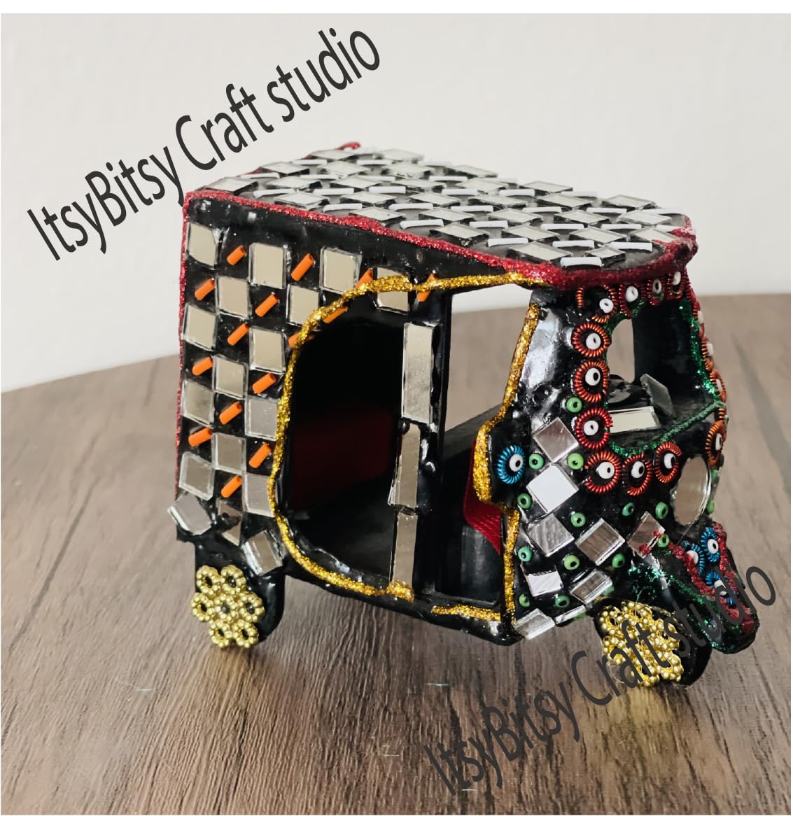 Handcrafted Rickshaw, Pakistan Crafts, Rickshaw with Mirror Work, Rickshaw Decor, Ethnci Rickshaw, Eid Gift, Ramadan Gift, Indian Gift