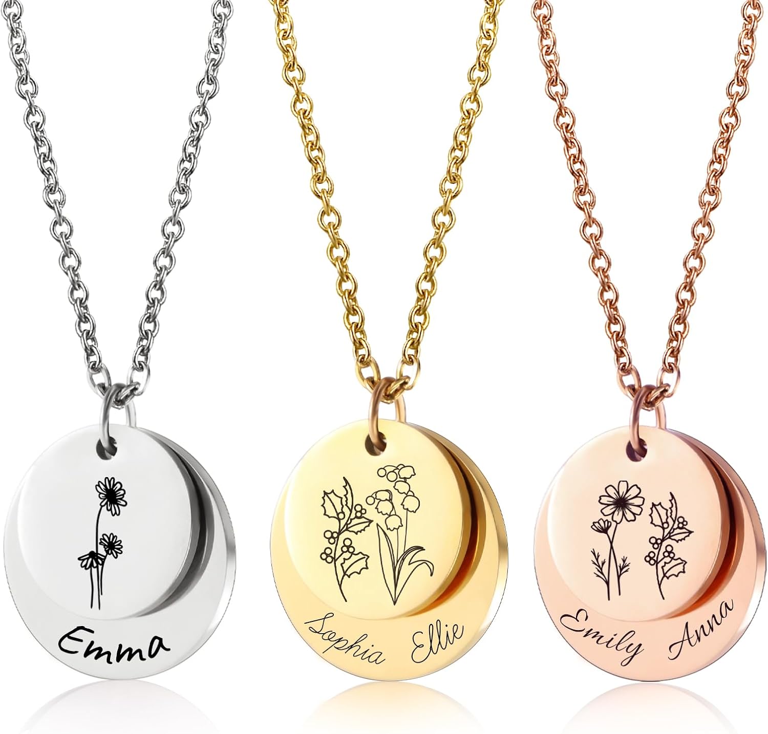 Birthday Gift for Women – Personalized Name Necklace for Mom, Wife, Daughter, Granddaughter, Niece & Friends