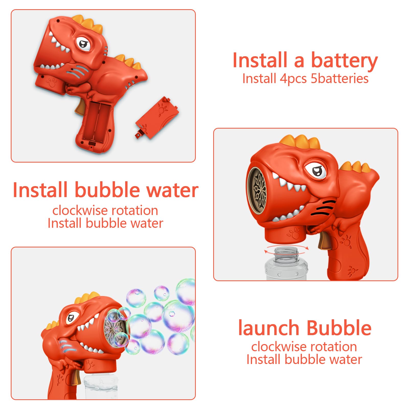 Bolle Di Sapone Sparabolle Di Sapone Bambini Dinosauro Bubble Machine - 11
