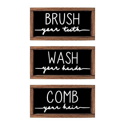 LIBWYS Bathroom Sign & Plaque (Set of 3) Wash Your