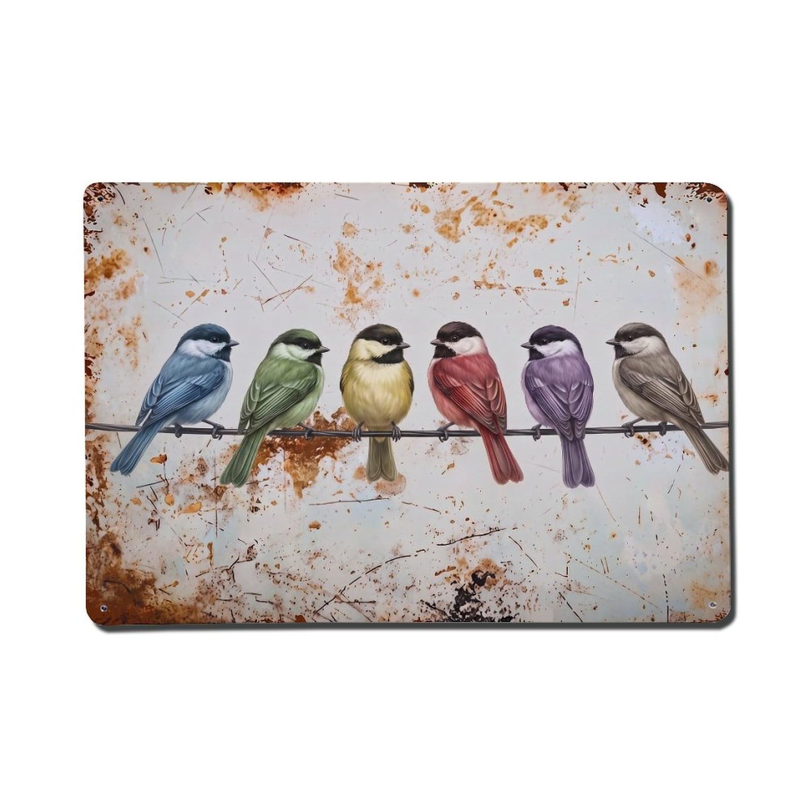 Vintage Retro Birds Chickadee Metal Tin Sign