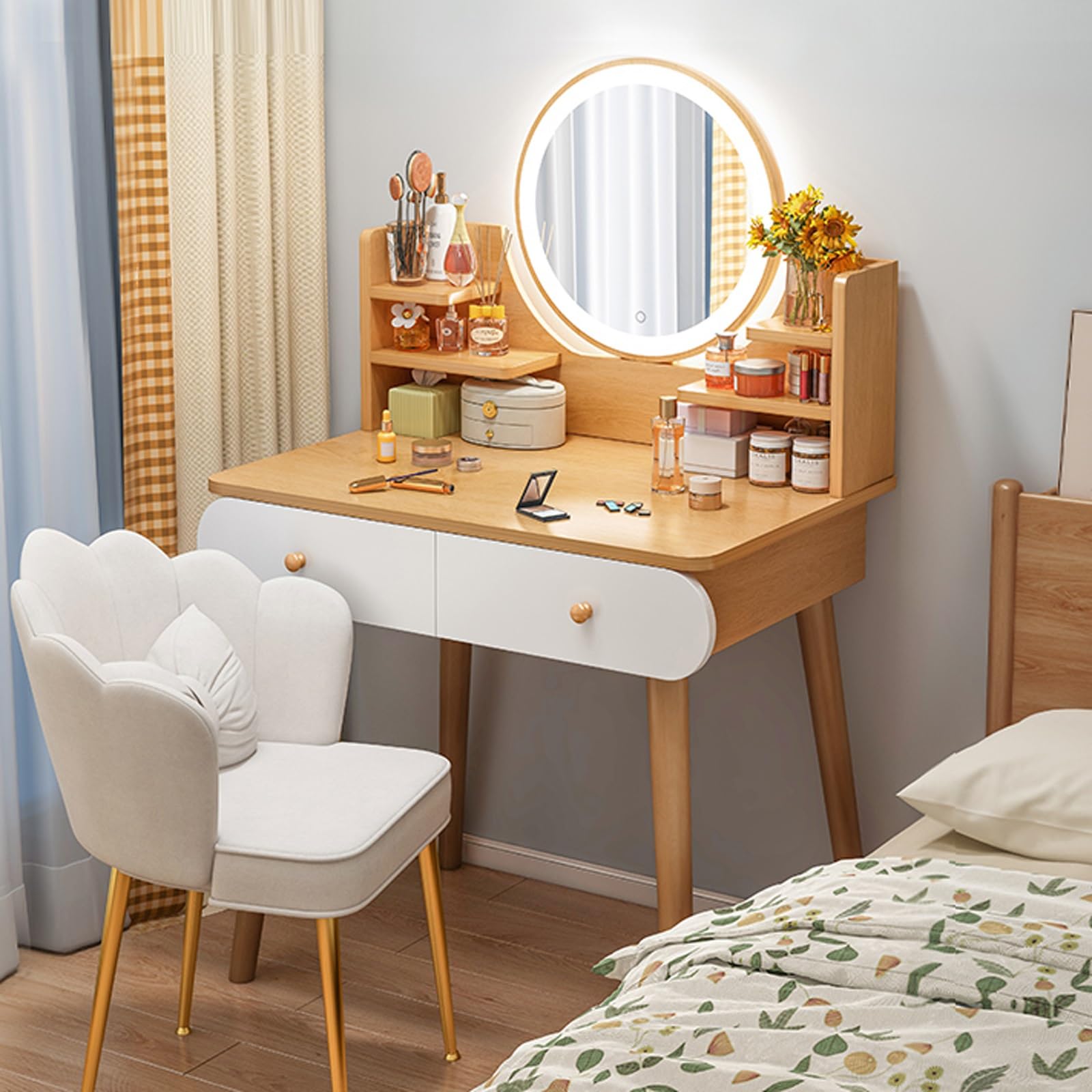 round dresser Amazon.com: Dresser with Multiple Drawers and Chair Set, Makeup Dresser  with Round Mirror, Makeup Bedroom Dresser Bedroom Furniture Vanity (80 * 40  * 120cm) (Color : Brown, Size : 80 * 40 * 120cm) : Home & Kitchen