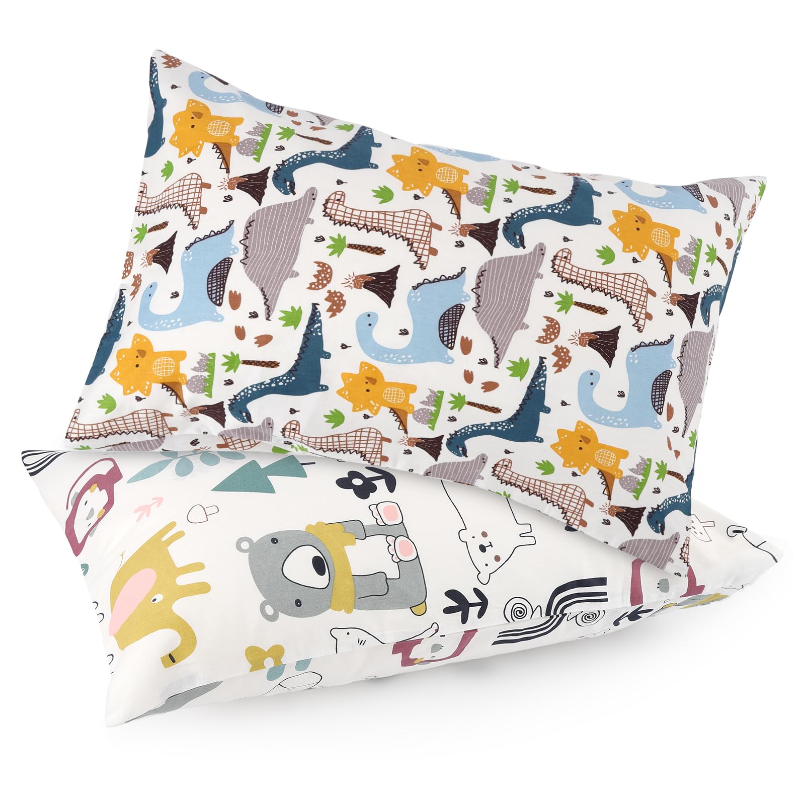 Gina Era Ergonomic Toddler Pillowcase,(2 Pack) 100% Cotton Pillowscase, Size:14 * 19 inch,Fits Kids Pillows sizesd 13 x 18 or 12x 16 - Machine Washable (style14)