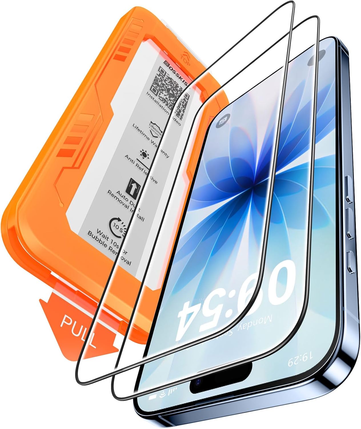 BossKiss for iPhone 17 pro max Screen Protector 6.3 inch, [TOP 9H  Hardness] [Military Grade Shatter Protection] [Sensitive Touch] [Easy Installation] [HD Clear] Full Coverage Tempered Glass 2 Pack