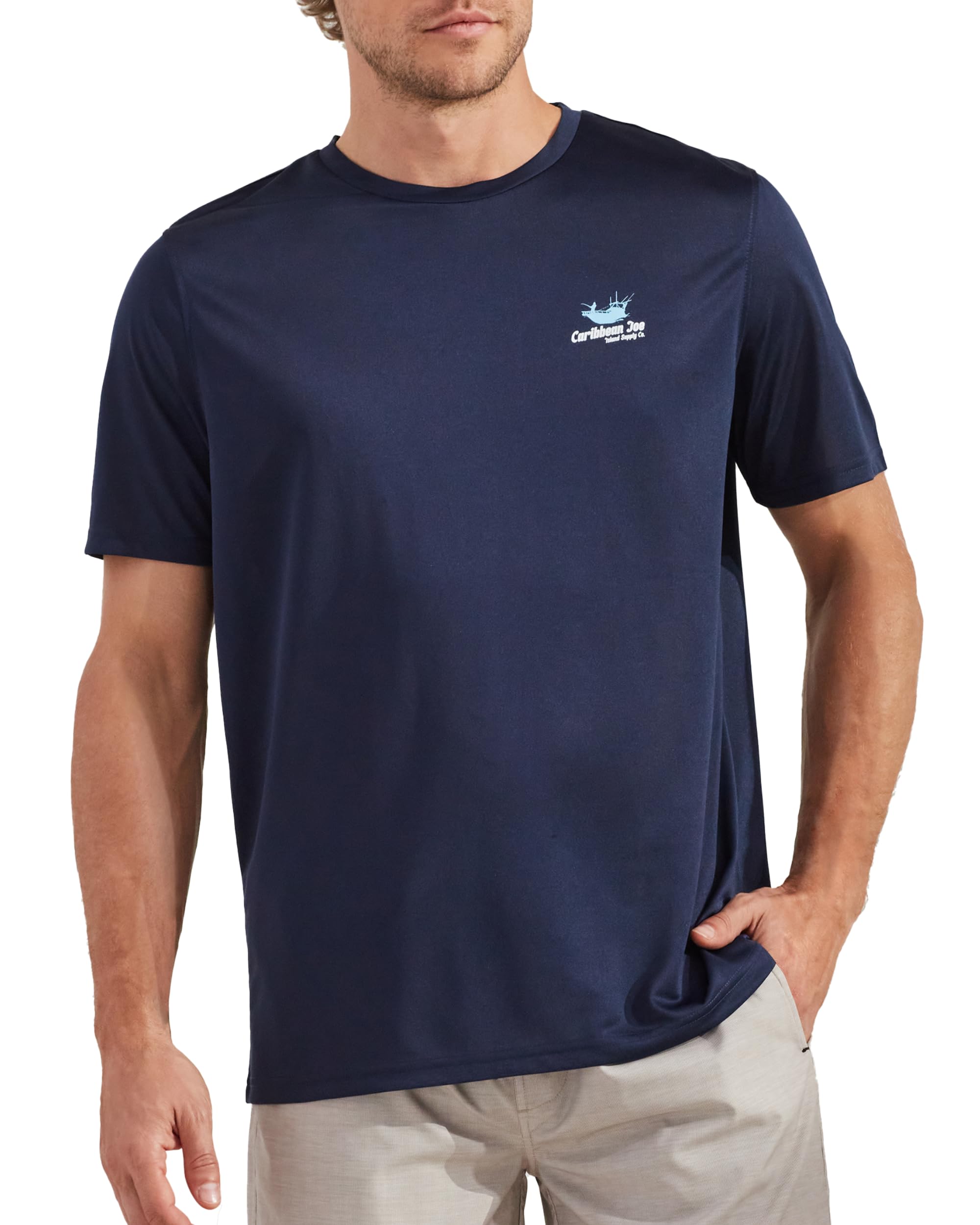 CARIBBEAN JOEmens Men's Rash Guard, Saltwater Therapy Long Sleeve Sun Protection Swim Shirt, Beach and Fishing T-shirt Top Rash Guard Shirt