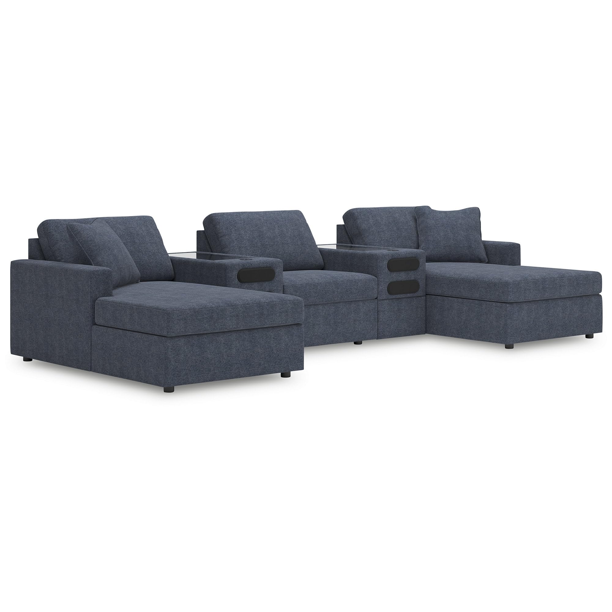 Signature Design by Ashley U-Shaped Sectional with Chaise, Blue