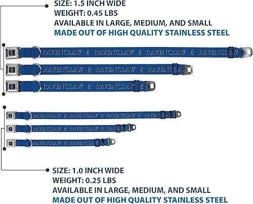 Miniatura 3 de Collar de perro hebilla de cinturón de seguridad Harry Potter Ravenclaw Crest azul negro 11 a 16.5 pulgadas 1.0 pulgadas de ancho