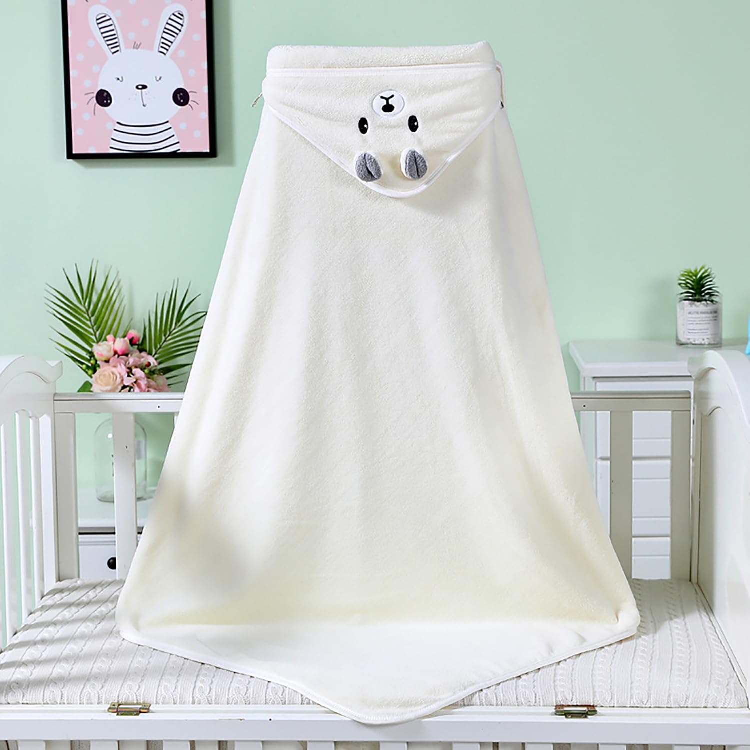 Cape De Bain Bébé 3Pcs - Serviette Éponge Douce & Absorption Forte - Peluche De Corail Haute Qualité - Pour Bébé Garçon 0-5 Ans - 80 x 80cm (B)