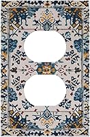 Vista 84 de William Morris Floral Boho Azul Medianoche Azul Bohemio Flor 1 Banda Dúplex Cubierta de Salida Decorativa Receptáculo Único Interruptor Eléctrico