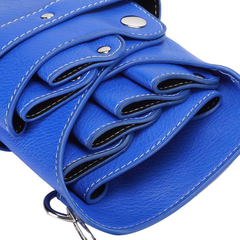 Custodia per forbici da parrucchiere, Multi Funzionale Tasche Accessori Parrucchieri Organizzato Tracolla Regolabile Salone Barbieri Storage Case PU Pelle -borsa di immagazzinaggio, Blu, casual