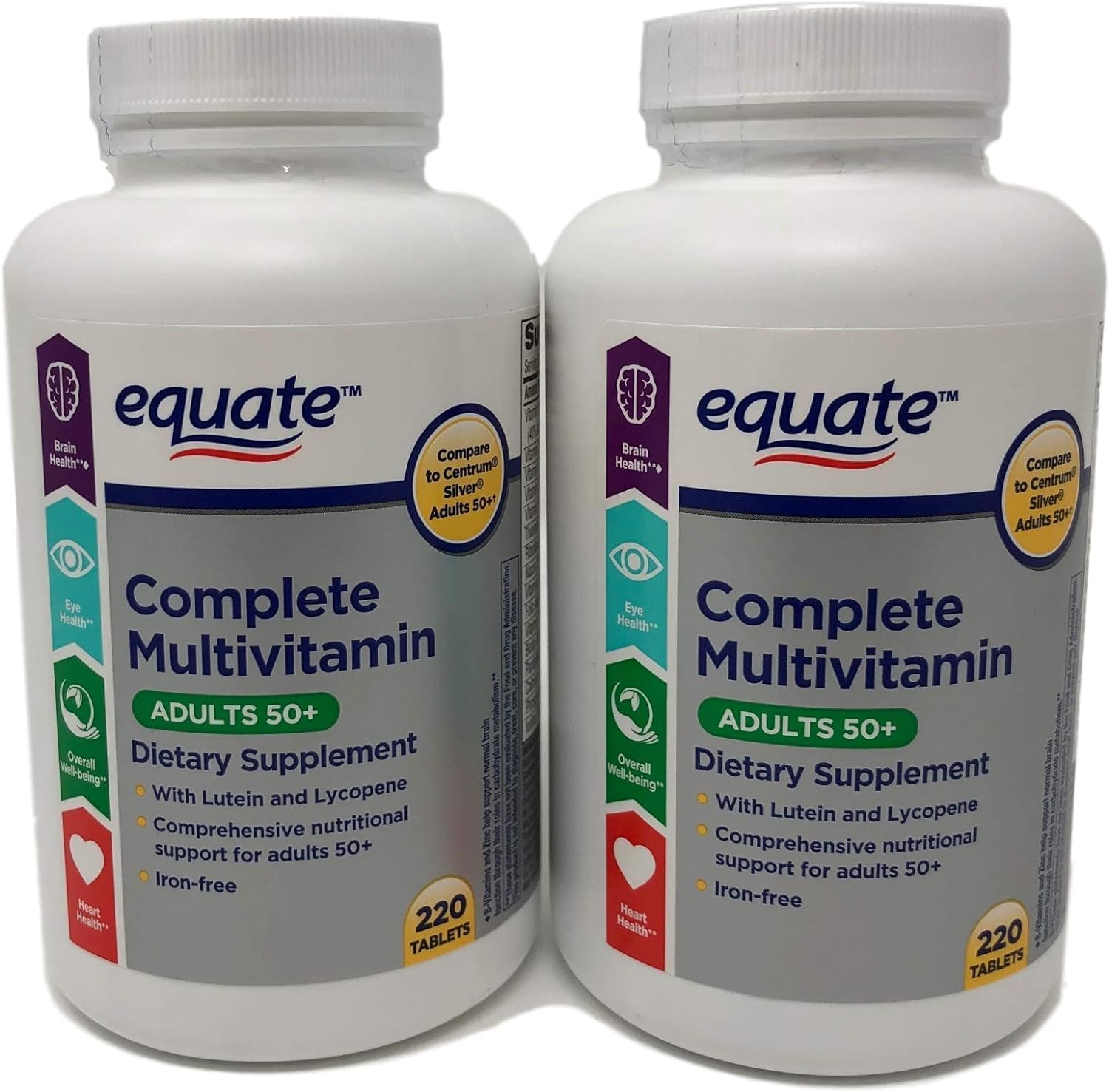 Mature Adult 50+ One Daily Complete Multivitamin Compare to Centrum Silver (220 Ct) ( Pack of Two )