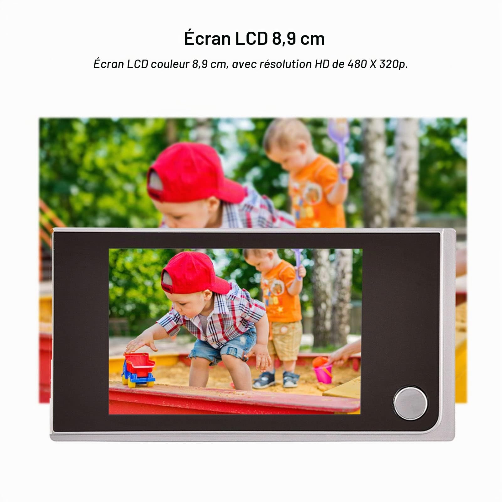 Visionneuse De Judas De Porte Numérique, Sonnette sans Fil avec Caméra 3,5 Pouces 720HD écran Couleur LCD Intérieur Visuel 120 ° De Large Visualisation Moniteur Intelligent