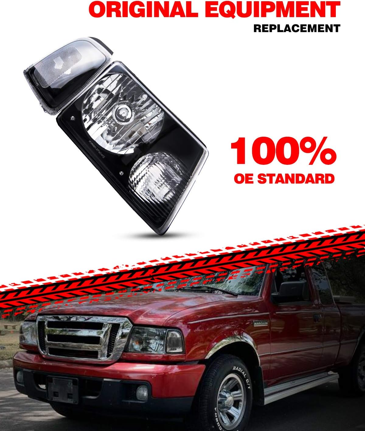 🔥 Cashback up to 70% Ranger Headlight Housing from Torchbeam, Replacement Headlight Assembly for 2001-2011 Ranger, Driver and Passenger Side