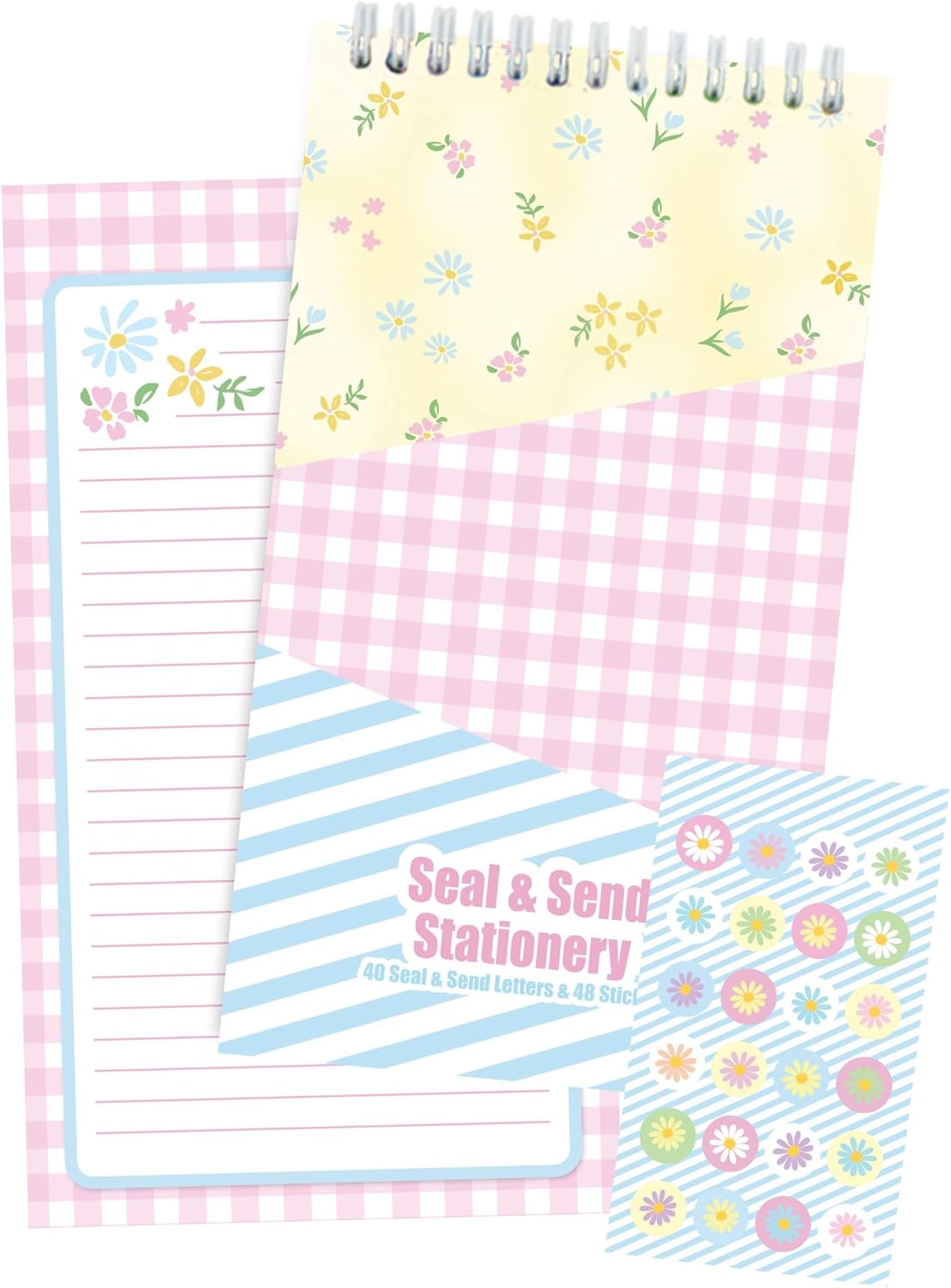 iscream Seal and Send 40 Sheet Stationery Note Card Pad with Seals – Sweet Patchwork iscream Seal and Send 40 Sheet Stationery Note Card Pad with Seals – Sweet Patchwork