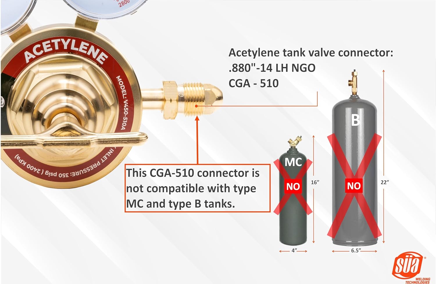 SÜA - Heavy-Duty Oxygen and Acetylene Regulators Set - V450 Series