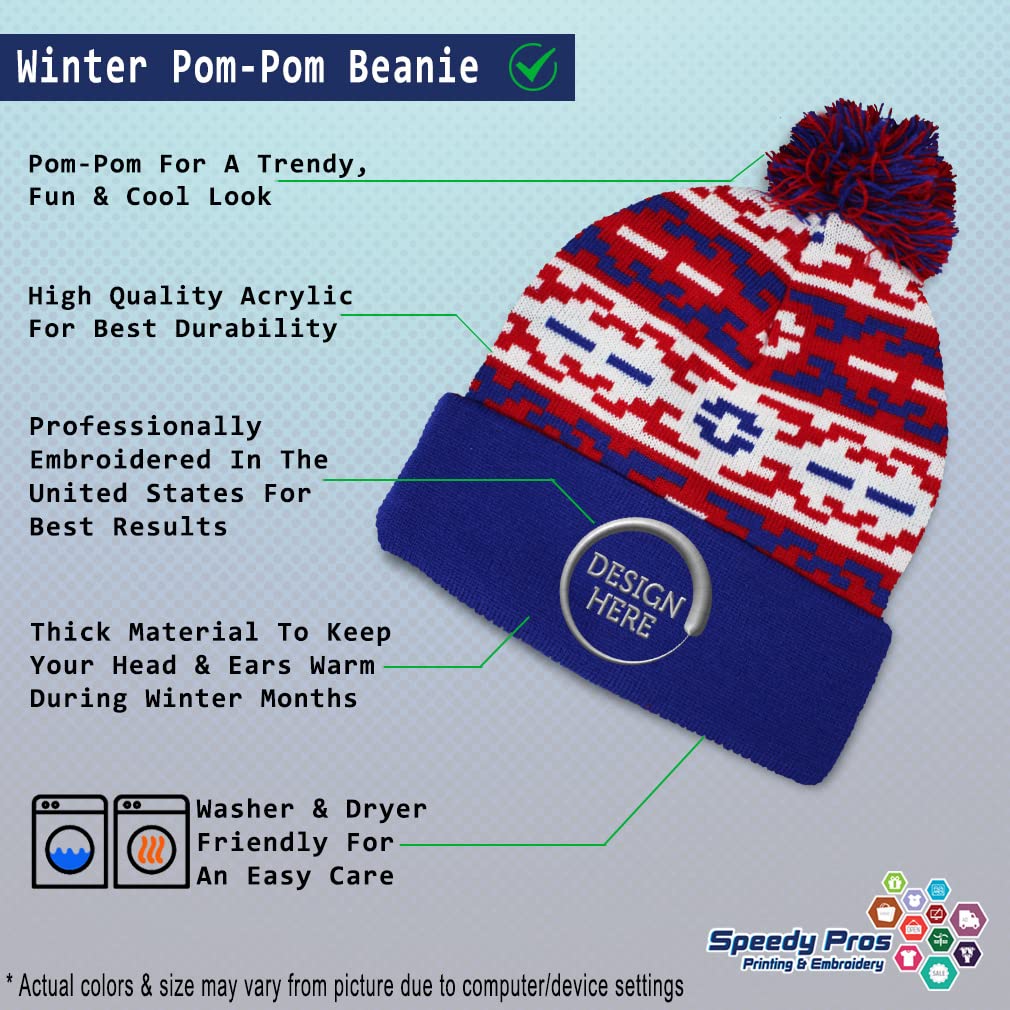 Pom Pom Beanies for Women German Shorthaired Pointer Embroidery Skull Cap Labrador Dogs Winter Hats for Men Acrylic 1 Size American Pixel Design Only
