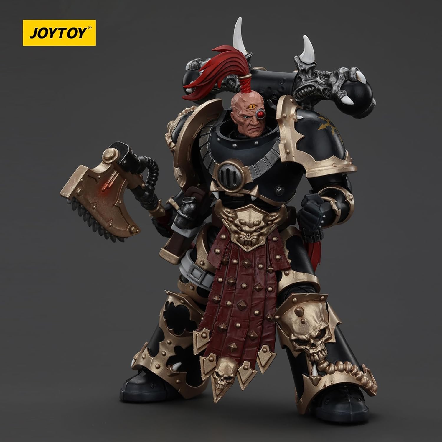 JOYTOY Warhammer 40k Chaos Space Marines, Chaos Space Marines Black Legion Chosen with Plasma Pistol and Power Axe 1/18 Action Figure, Dedicated to You Who Love Collecting
