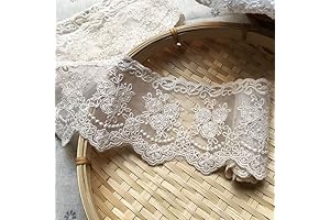 3.3 Inch Wide Beige Lace Trim Ribbon for Bridal Wedding Crafts