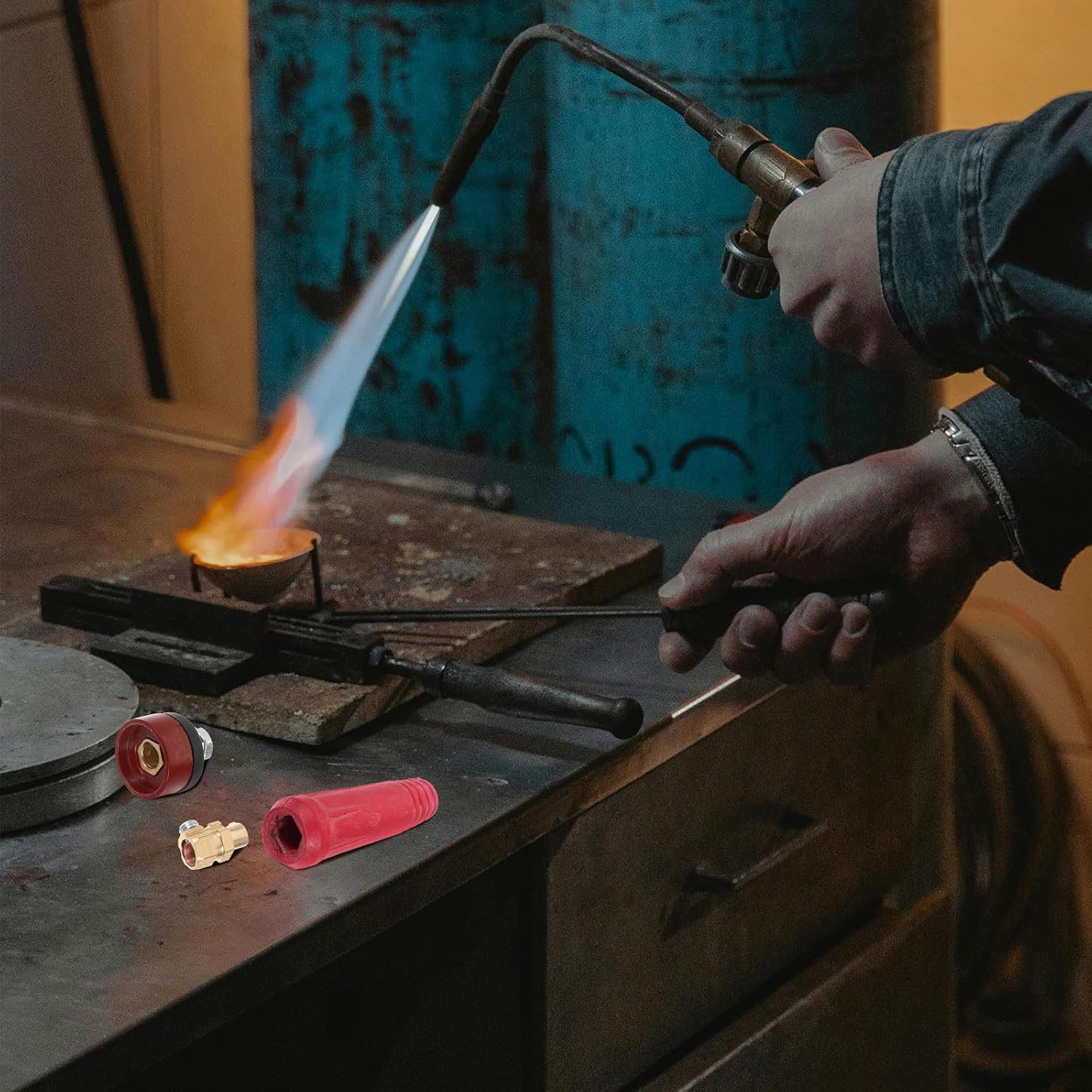 BESPORTBLE Welding Cable Quick Connector Kit for Welding Torch Equipment with Copper and Plastic Construction Corrosion Resistant and User-friendly Operation