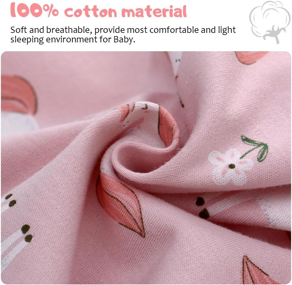 Miracle Baby Long Sleeve Sleep Sack 2-Pack, 100% Cotton Wearable Blanket Baby Sleeping Bag for Newborn Infant Toddler - Image 2