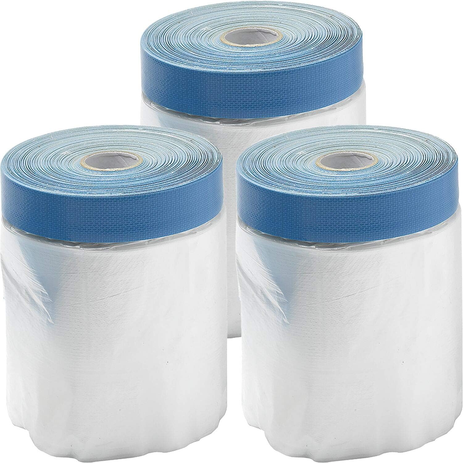 vasalat 110637820-3 SB3-1 Painter's Adhesive Tape Work-Quick and Easy Masking Splashes on Furniture or Wall in Set of 3 55 cm x 20 m UV Painting Film, Transparent, 3 STK. 55cm x 20m