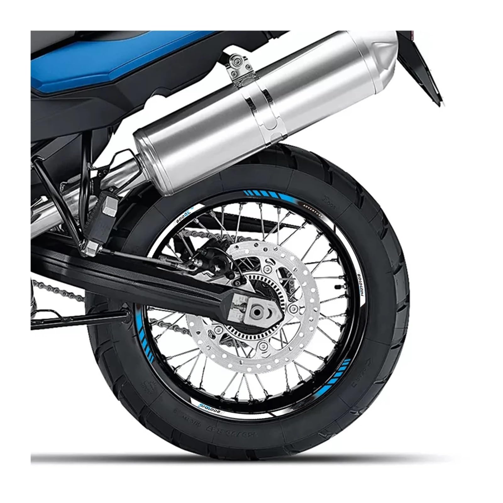 Für F800GS Für F800 Für F 800GS Motorrad Räder Aufkleber 21 17 Felge Reflektierende Zubehör Decals Band Set(A1-Red)