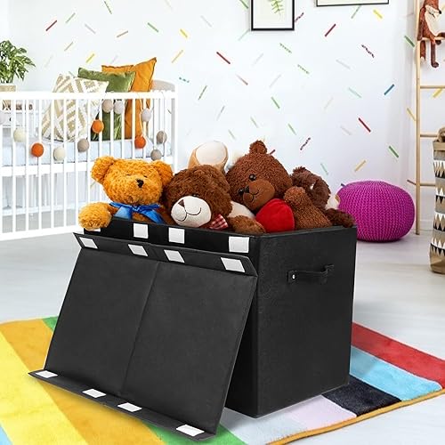 Miniatura 2 de popoly Caja de juguetes grande con tapa abatible, cajas de almacenamiento plegables para niños