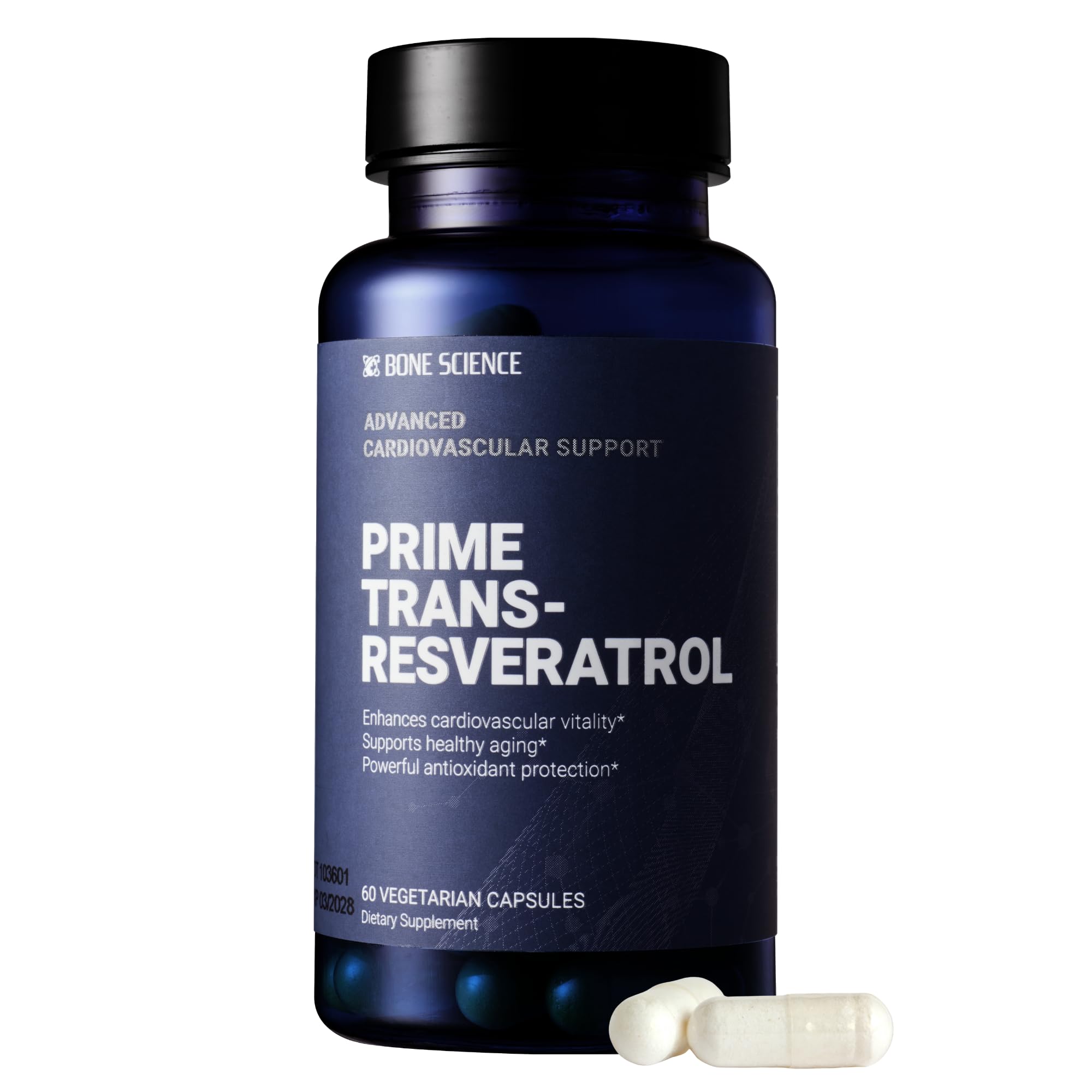 BONE SCIENCE Prime Trans-Resveratrol 1000 mg with BioPerine, 2-Month Supply