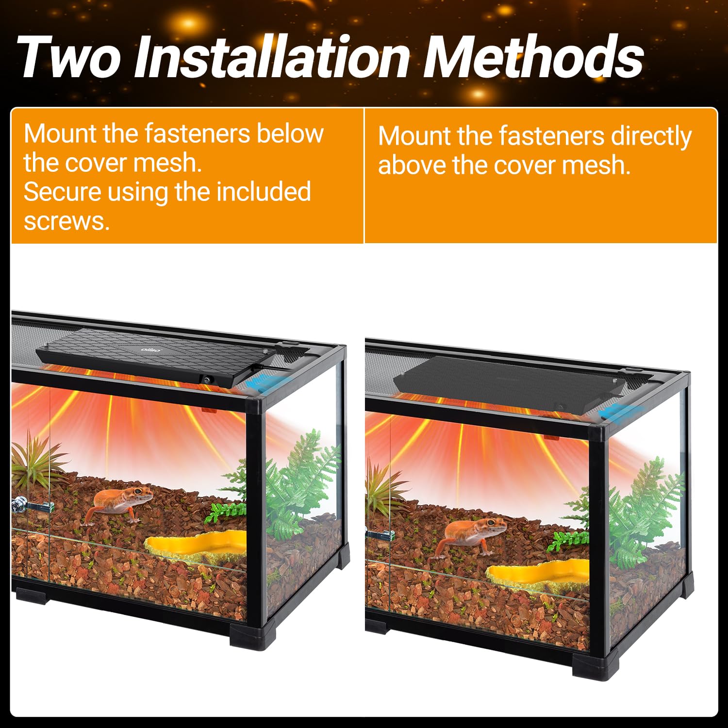 Reptile Heat Panel Einstellbare Temperatur Reptilien Heizpaneel Ventilator für Terrarien Energieeffizient & Nicht Licht Reptilien Heizplatte für Schlangen, Schopfgecko, Leopard und Amphibien