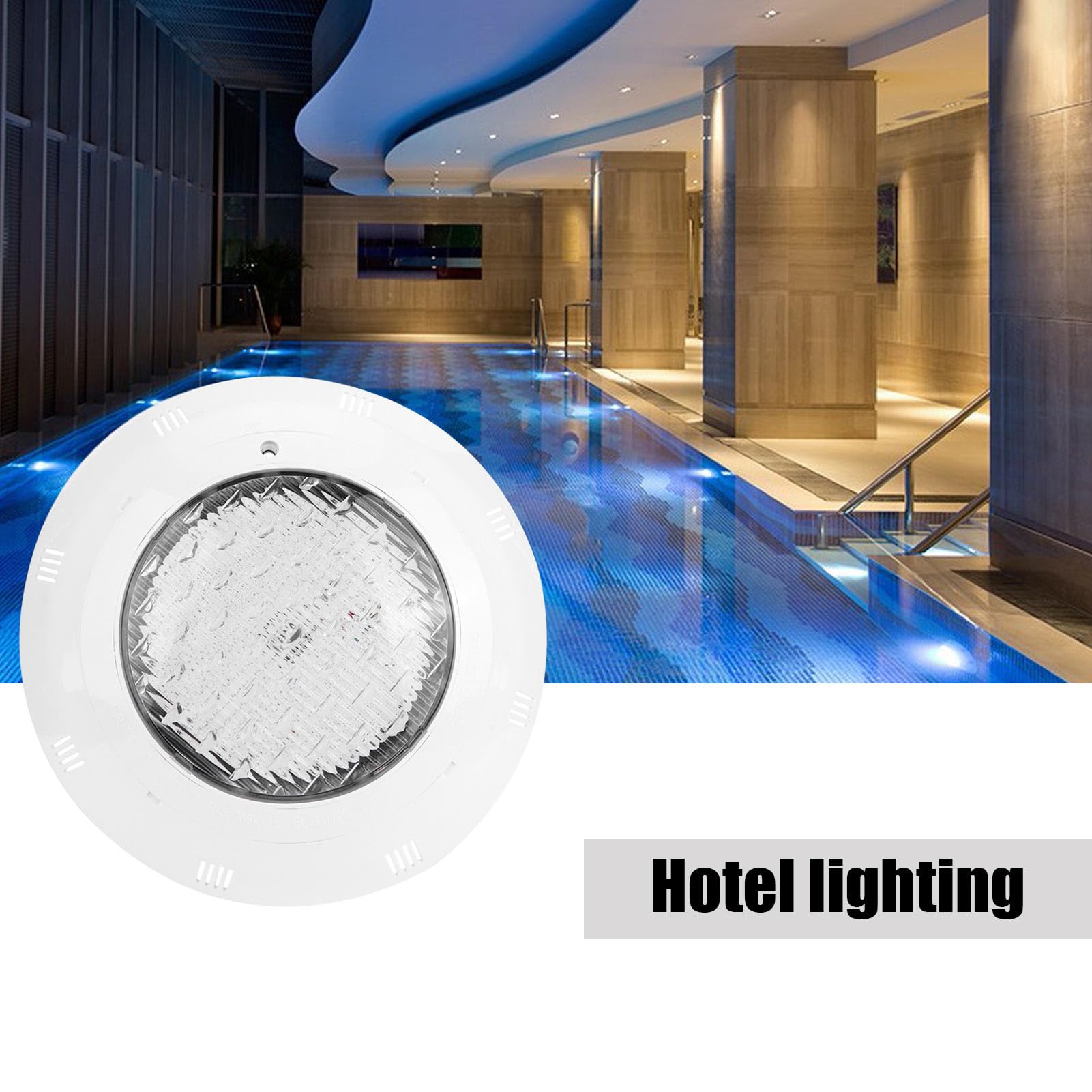 LED-Schwimmbadleuchte, LED-Unterwasser-Poolbeleuchtung, wasserdichte, an der Wand montierte Unterwasser-Warmlampe, für Pools, Teiche, Brunnen, Stufen (35W)