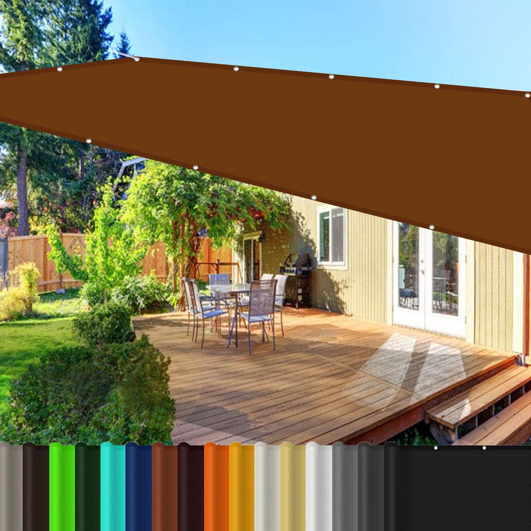 Toile D'Ombrage, 4 x 10 m Imperméable UV Protection,Rectangulaire, Toile Solaire Taud de Soleil, avec Oeillets, pour Jardin Terrasse, Rouge Rouille