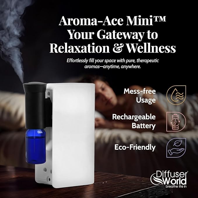 Difusor de Aromas Eléctrico Mini Portátil Recargable 15ml Blanco miniatura 5