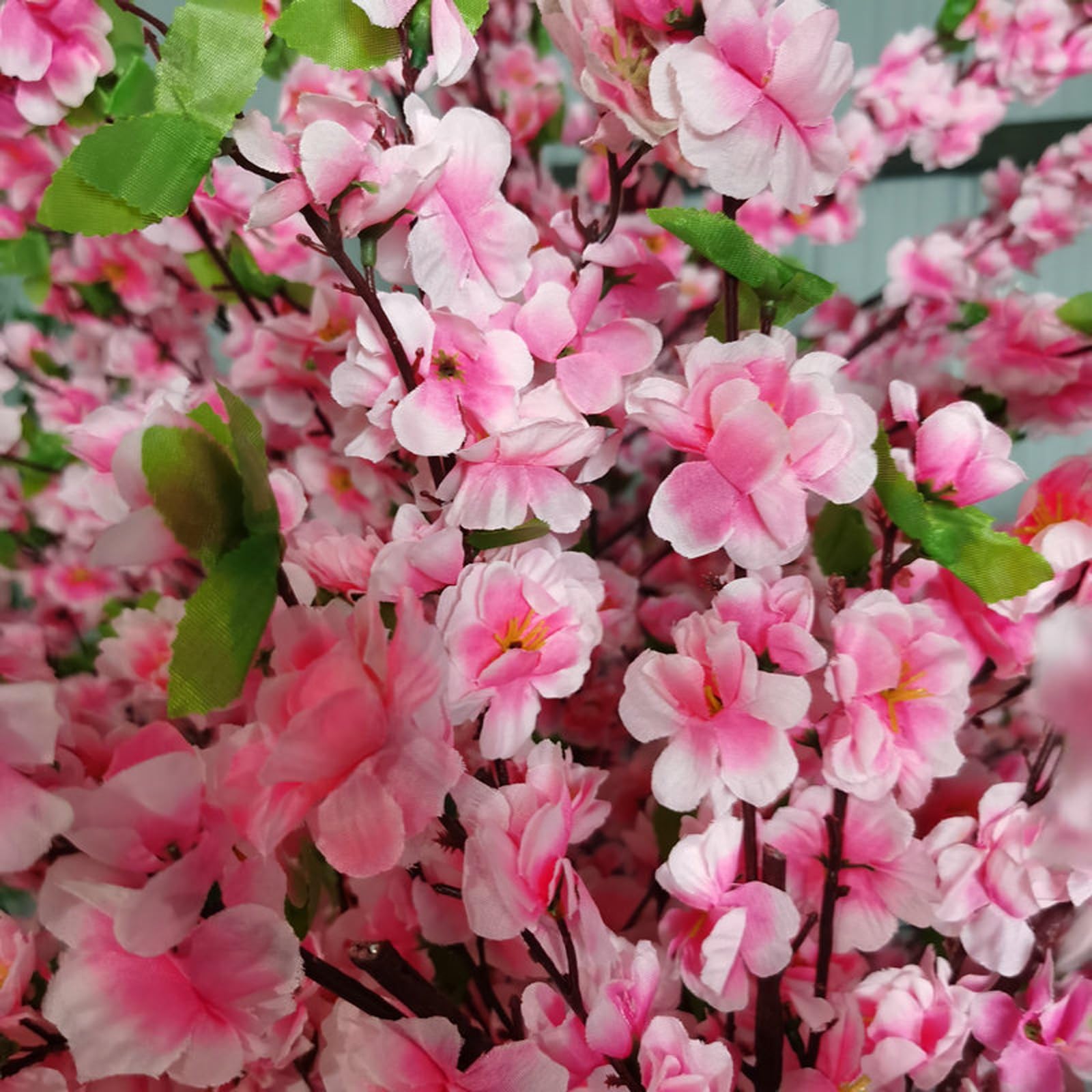 1.8x1.5m/5.9x4.9ft Planta de simulación Rosa Árboles de Flor de Cerezo Artificiales japoneses Flor de Seda Falsa Decoración de melocotón Fiesta Interior al Aire libreRestaurante Centro Comercial