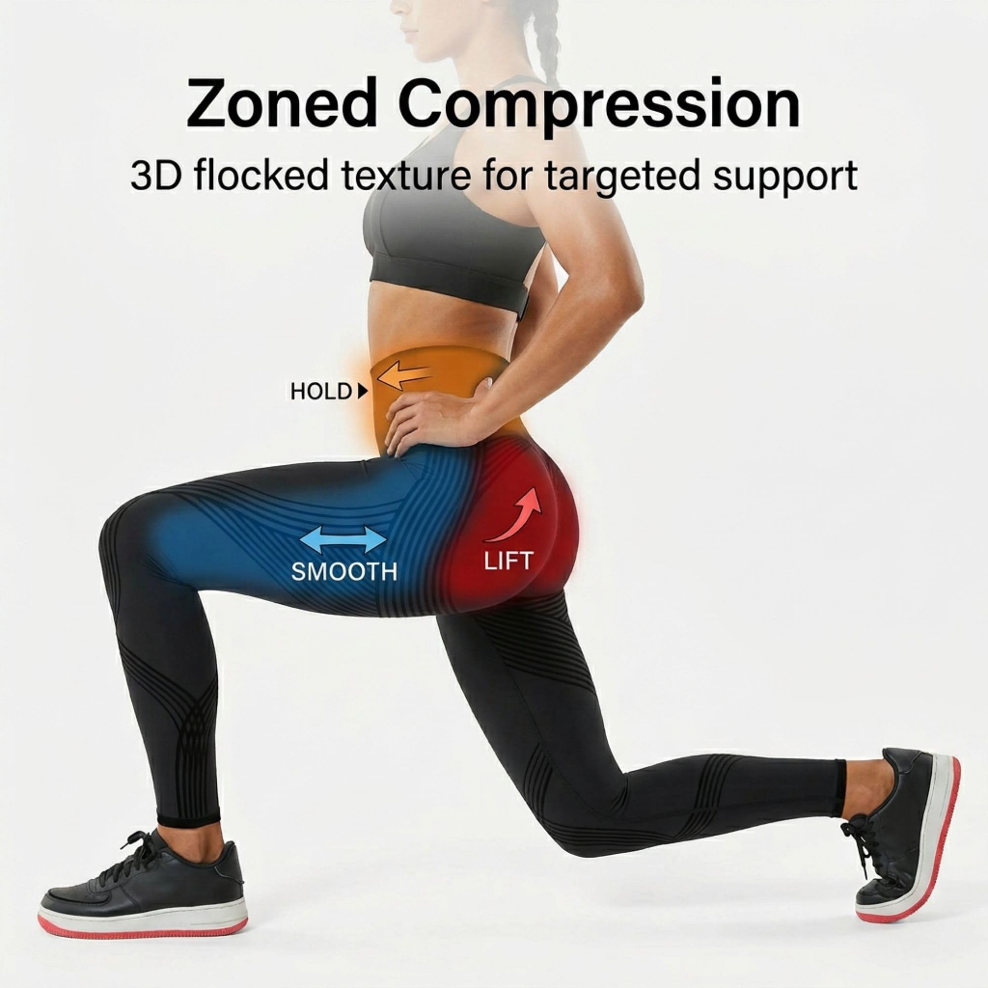 Leggings a compressione da donna, a vita alta, controllo della pancia, sollevamento dei glutei, senza cuciture, tessuto morbido, adatti per allenamenti in palestra e yoga