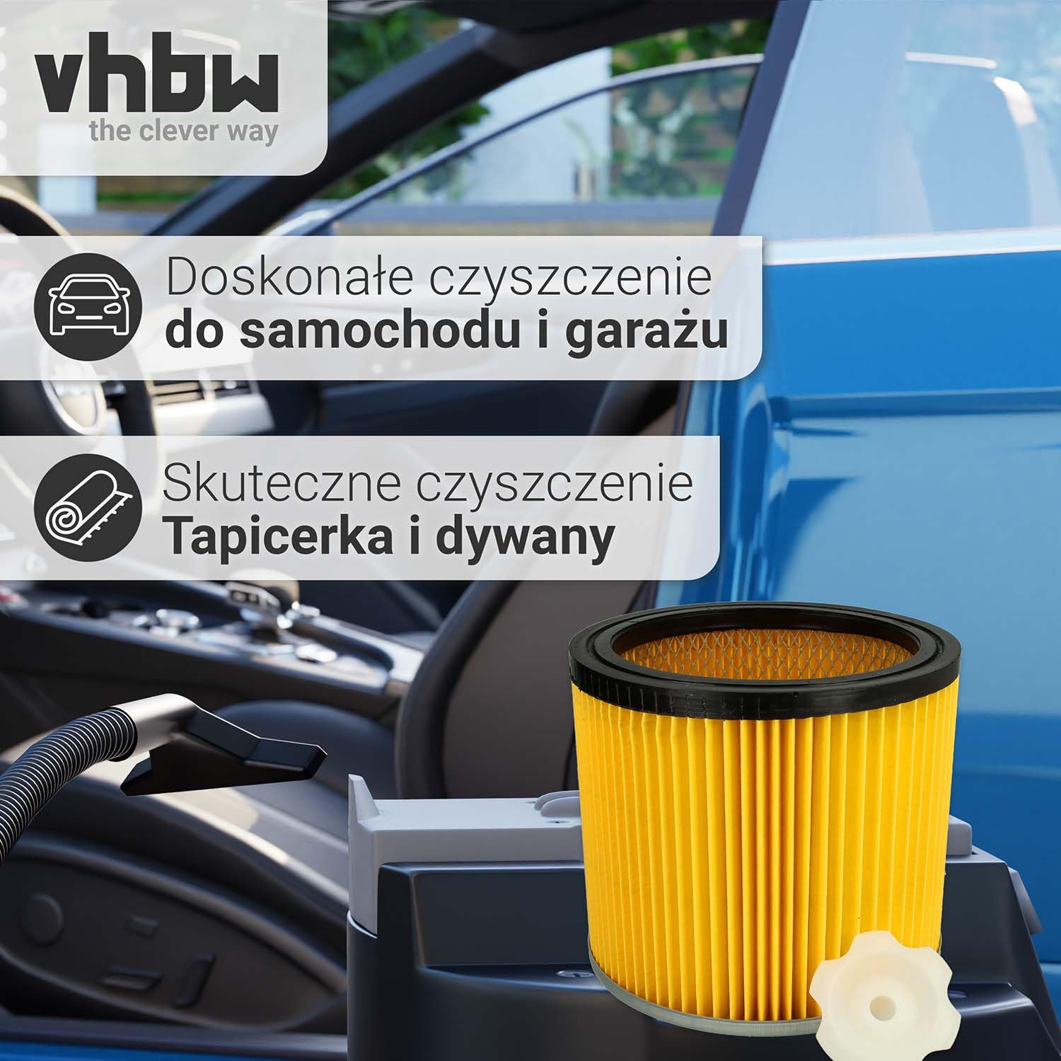 vhbw Filtr do odkurzacza pasujący do odkurzacza Bosch GAS 12-30 F Professional, PAS 1000, PAS 11-25, PAS 11-25 F, PAS 12-50 F; filtr harmonijkowy