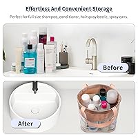 Vista 5 de Bolsa de maquillaje transparente, bolsa de aseo de viaje para mujer, bolsa de aseo aprobada por la TSA, bolsa transparente impermeable, bolsa