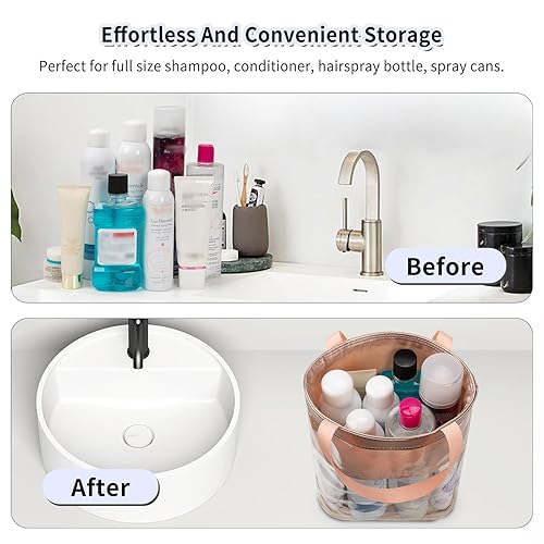 Miniatura 5 de Bolsa de maquillaje transparente, bolsa de aseo de viaje para mujer, bolsa de aseo aprobada por la TSA, bolsa transparente impermeable, bolsa para