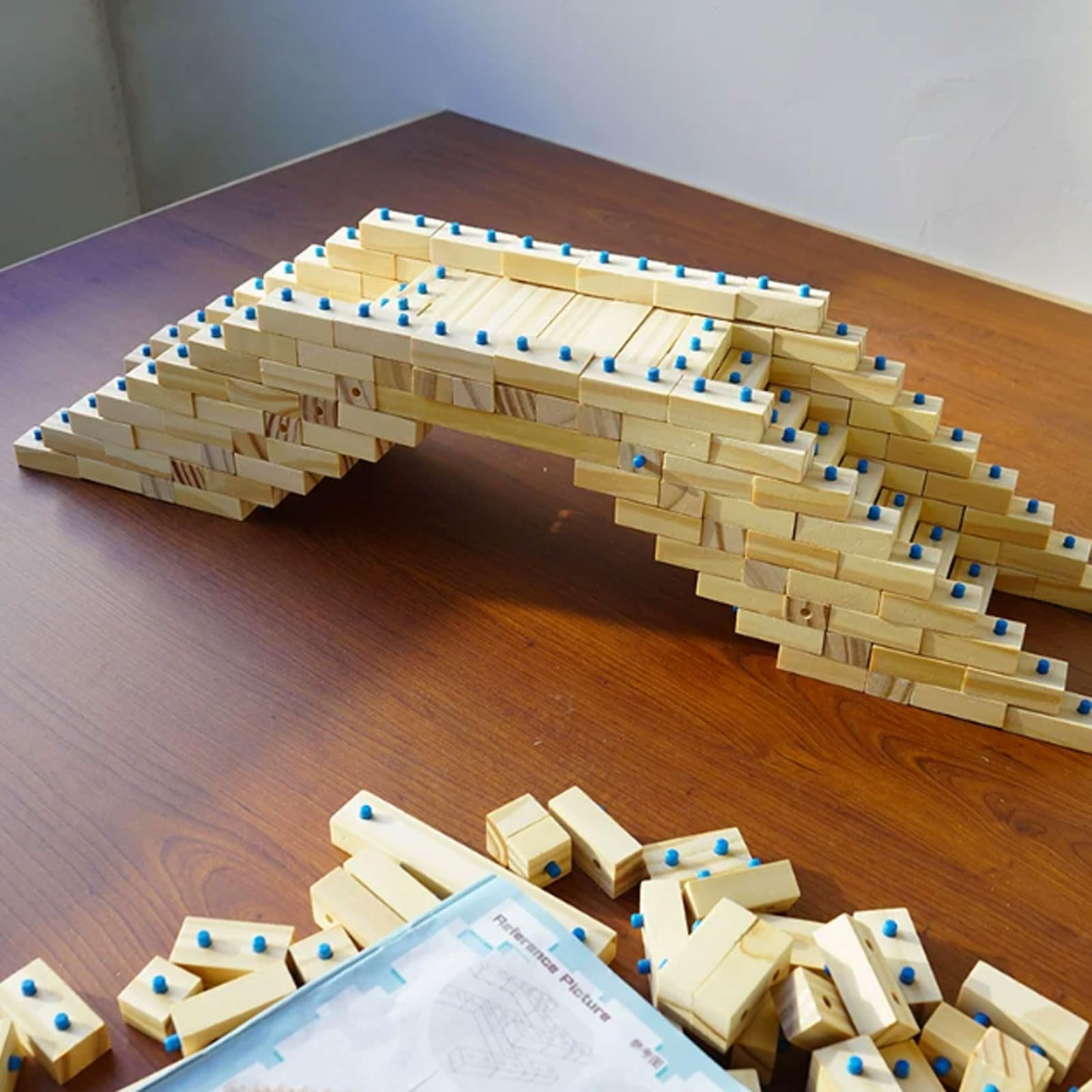 Set di Blocchi da Costruzione in Legno Montessori a Tenone e Mortasa | I Piccoli Mattoncini da Costruzione Fai-da-Te dell'Architetto, Gioco STEM Aperto, Giocattolo Educativo Creativo